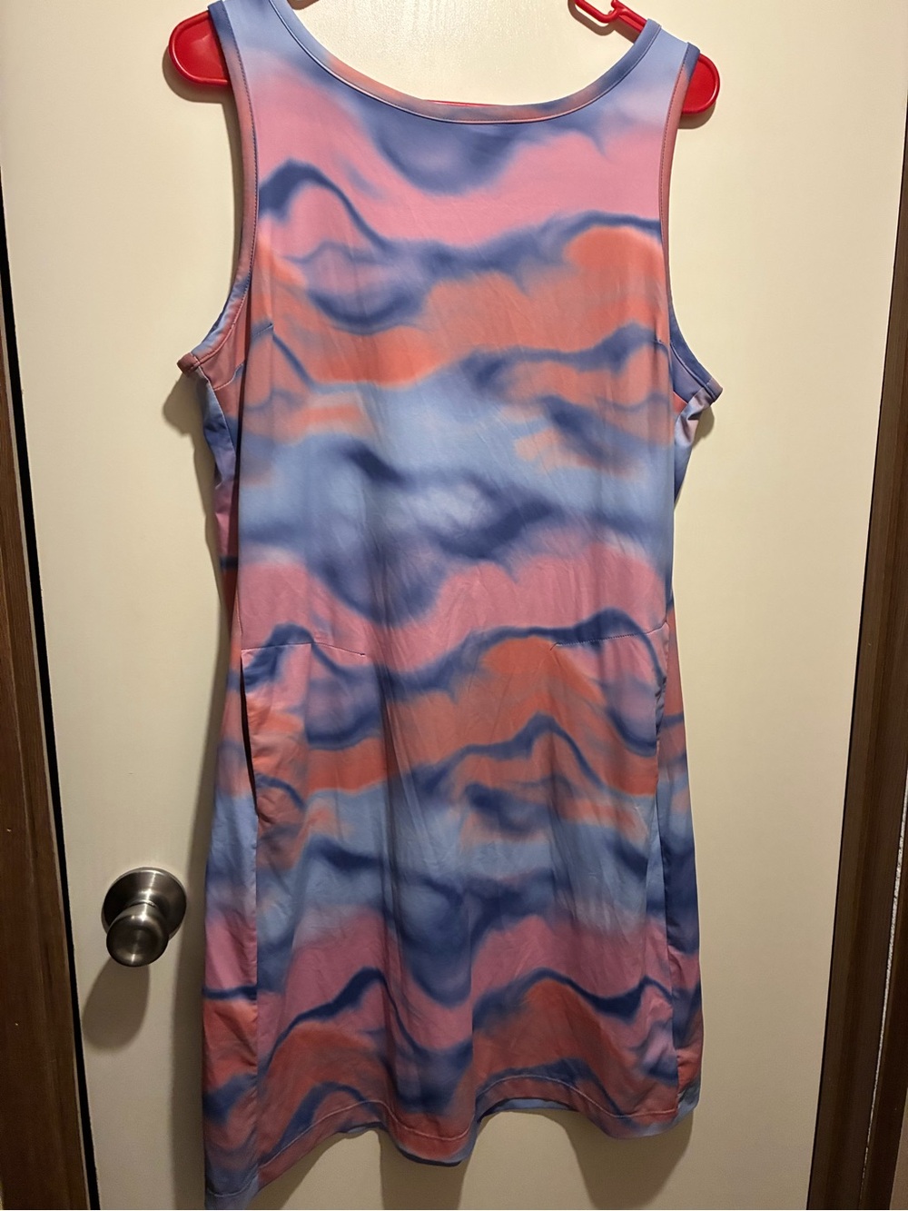 Columbia Womens Sleeveless Dress in Pink and Blue Tie-Dye